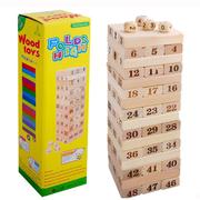 48粒大号数字层层叠ddg01原木积木，叠叠高叠叠(高叠叠)乐休闲木制玩具0.9