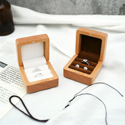 耳钉项链戒指饰品首饰盒桌面方形，收纳盒珠宝盒设计logo刻字木盒