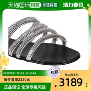 香港直邮GIUSEPPE ZANOTTI 女黑色女士露趾平底拖鞋 E900013-KAND