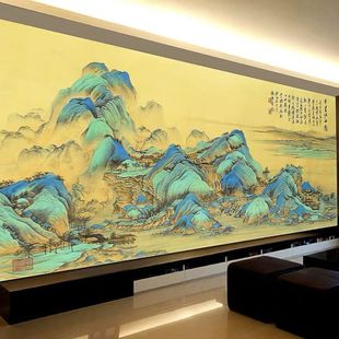 蒙娜丽莎千里江山图十字绣2024线绣客厅大幅风景，山水画古绢布