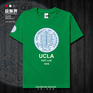 加州大学洛杉矶分校UCLA名校学生衣服夏季短袖T恤男女上衣设 无界