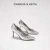 charles&keith春夏女鞋，ck1-60280245-4时尚亮片，尖头高跟单鞋婚鞋
