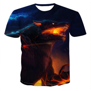 狼人3d数码印花男t恤werewolf3ddigitalprintmen'st-shirt