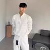 半高领拉链毛衣男慵懒感套头长袖针织衫时尚洋气百搭白色外套