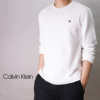 美国Calvin Klein男ck春季新款华夫格时尚百搭休闲圆领长袖t恤