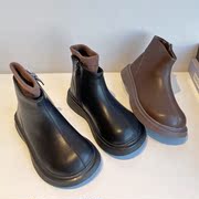 女童马丁靴2022秋冬儿童，真皮时尚短靴小女孩，皮靴软底宝宝加绒靴子