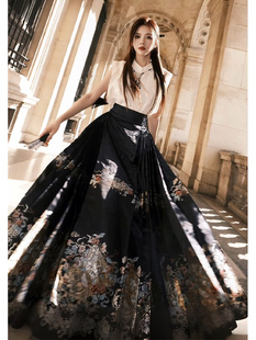 新中式女装中国风改良版汉服，女款夏季马面，裙上衣套装2023早秋