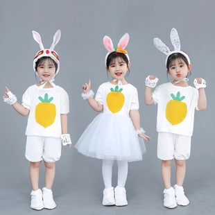 儿童小兔子演出服大灰狼小白兔，动物表演服装，幼儿兔子演出舞蹈纱裙