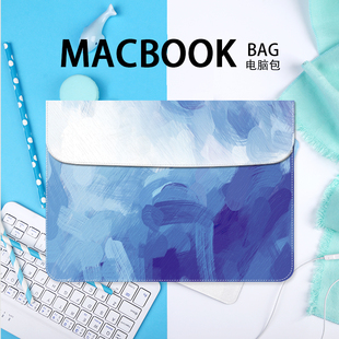 水彩蓝色适用苹果笔记本内胆包macbookpro13寸air15电脑包14寸 华为matebook14防磕碰防水女联想小新yoga14.5