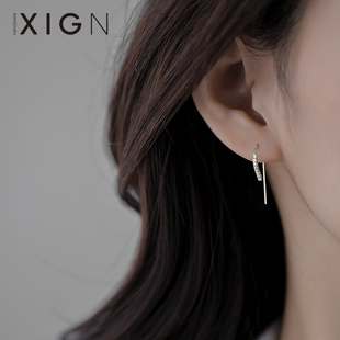 xign几何耳钩纯银网红耳环，女2021年潮，耳钉简约夏季耳饰品2022