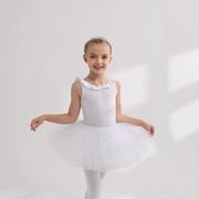 儿童舞蹈服夏季白色无袖女童练功服韩版棉幼儿芭蕾舞裙吊带