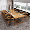 新中式实木办公桌椅会议长桌现代简约实木创意洽谈桌工作台培训桌