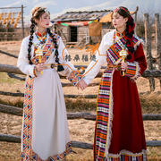 藏服女款贵族藏袍写真西藏旅游藏式少数民族风藏族舞蹈演出服装女