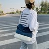 韩版男女斜跨包公文包职业通勤简约单肩大包包ins大容量帆布包