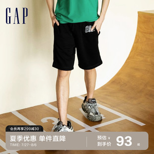 Gap男装美式复古LOGO法式圈织软卫裤589665夏季休闲运动潮流短裤