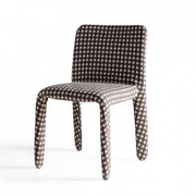 简和艺gloveupchair大师设计意式布艺餐椅简约异形定型绵波点椅
