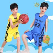 夏季儿童运动无袖套装男童女童篮球服中大童小孩子户外服