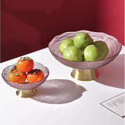 日韩现代网红水晶玻璃果盘糖果，水果盘套装创意客厅，茶几装饰摆件