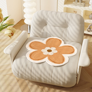 小清新花异形单人沙发垫子，防滑坐垫薄款椅垫单个垫布超薄椅子座垫