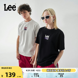 Lee24春夏舒适版型撞色字母印花圆领男短袖T恤潮LUT0055314LE
