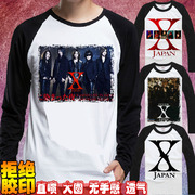 x-japan乐队日本重金属乐队，视觉系摇滚乐队长袖t恤春秋宽松衣服