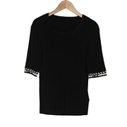 华人杰fe品牌，撤柜折扣女装气质时尚，休闲黑色针织衫a3-0440