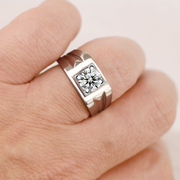 金店同款pt950铂金钻石戒指，男士结婚戒子白金，潮流韩版钛钢不掉色