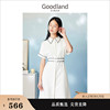 蕾丝系列goodland美地女装，2023夏季polo绣花衬衫连衣裙