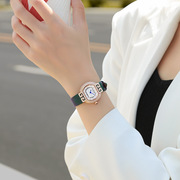 士手表时尚潮流水钻气质椭圆形手表石英表古欧手表复古皮带女