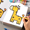 儿童入门动物画画本涂色书0到3岁宝宝，绘画本涂鸦填色卡通早教图册