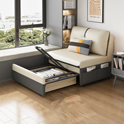 单人位60公分宽无扶手科技，布多功能沙发，床可折叠伸缩带实木储物箱