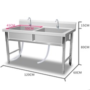 沥水池台盆2格加厚洗菜盆套装不锈钢水池柜单槽两眼Y不锈钢商用