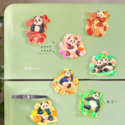 3d立体大熊猫创意冰箱贴磁性贴卡通成都基地四川纪念品新年文创