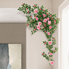 仿真玫瑰花藤蔓客厅室内阳台，空调管道庭院装饰假花藤条墙壁挂绿植