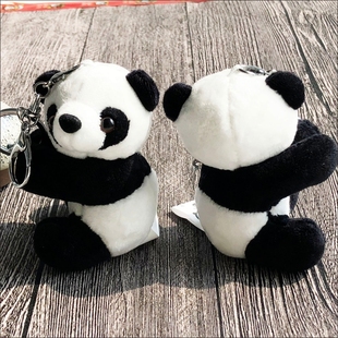 毛绒熊猫夹子玩偶挂饰公仔钥匙扣，背包手机挂件，成都文创纪念品礼物