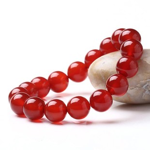 天然红玛瑙手链散珠子红绿黑白黄玛瑙(黄玛瑙)玉石本命年红绳手串情侣礼物