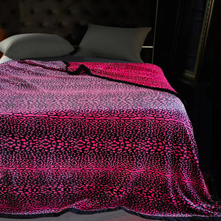 出口牛奶绒加厚毛毯豹纹法兰珊瑚绒保暖盖毯被子双面绒沙发大床单