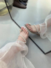 夏韩版仙女风水钻珍珠花朵套趾平底拖鞋平跟露趾度假凉拖鞋外穿