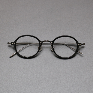 简约 vintage日本手工纯钛眼镜框β钛圆形超轻小脸男女款近视眼镜