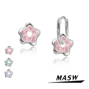 MASW麻秀原创设计秘密花园系列简约气质花朵耳环ins甜酷辣妹耳圈