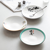 盘子陶瓷菜盘10寸家用深盘中式汤盘创意沙拉碗餐盘商用2024