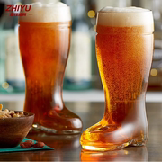 精酿靴子杯玻璃杯大容量啤酒杯，超大英雄酒杯创意个性，英雄花胖水杯