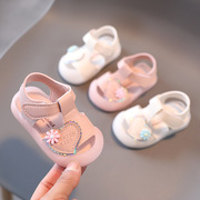 女童婴儿凉鞋卡通包头软底夏天机能，童鞋0一1-2-3岁宝宝公主学步鞋