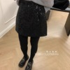 黑色百搭韩版设计感亮晶晶亮片半身裙短裙女2024春装显瘦裙子