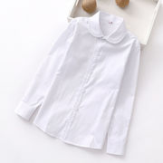 纯棉免烫儿童白衬衫长短袖表演服中小学生校服男女童衬衣主持礼服