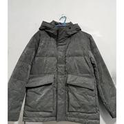 22DRF1031Y利家男装冬季保暖时尚流行PU面料防水连帽短款羽绒服