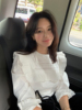 韩国chic早春设计感甜美风琴，褶荷叶边拼接圆领泡泡袖衬衫上衣