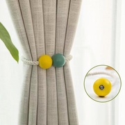 窗帘绑带木球窗帘绑绳磁力扣一对装原木环保创意床帘束带辅料配件