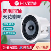 Hivi/惠威 HS505A定阻同轴吸顶喇叭天花音箱家庭娱乐背景音乐音响