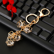 棱形水晶球汽车钥匙扣女可爱韩国创意包挂件钥匙链圈耳机套小